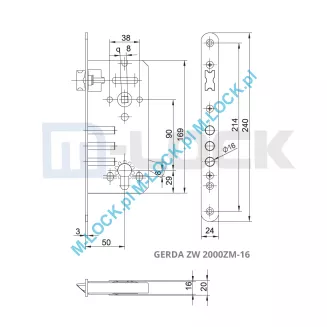 GERDA ZW-2000 ZM16 PREMIUM, zamek główny-wpuszczany - 4