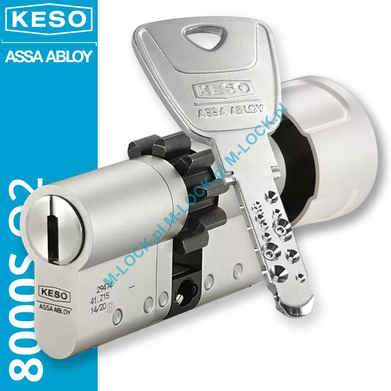 KESO 8000S Omega2 - wkładka patentowa z zębatką i pokrętłem, kolor: nikiel (konfigurator)