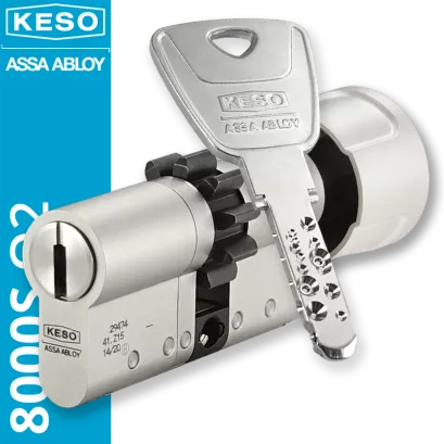 KESO 8000S Omega2 - wkładka patentowa z zębatką i pokrętłem, kolor: nikiel (konfigurator)