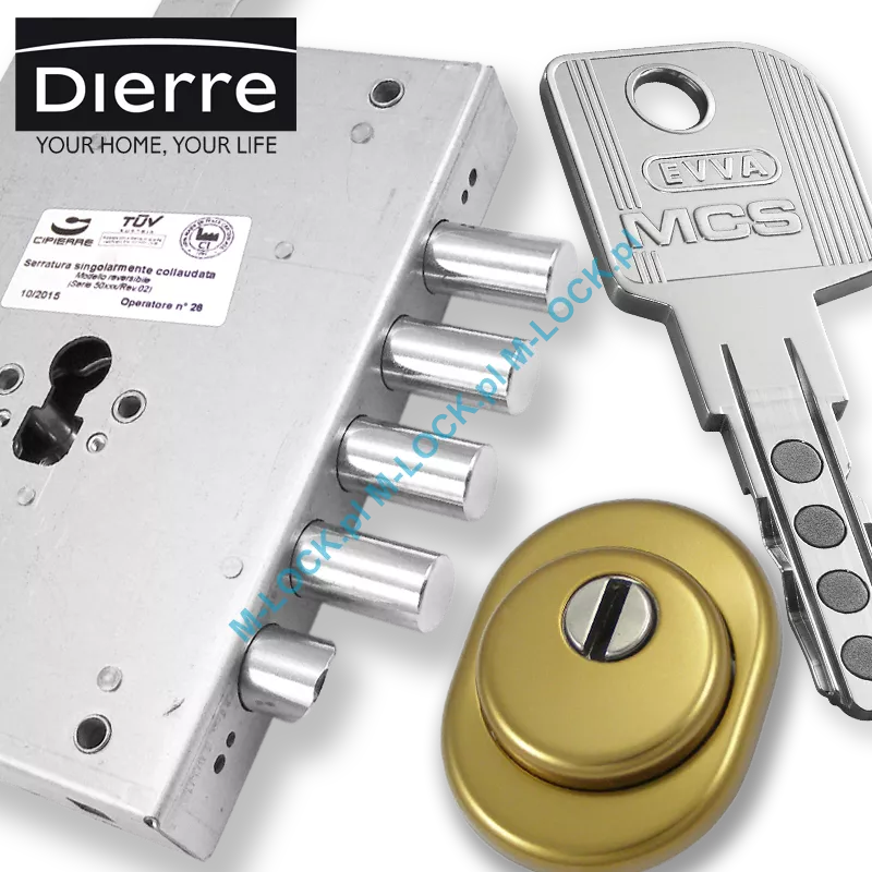 ZESTAW Nr 145B do drzwi Dierre - EVVA MCS (montaż Warszawa)