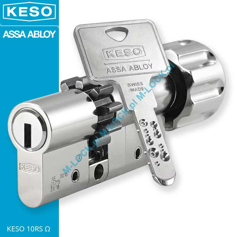 KESO 10RS Omega 30/40G1ZN (70 mm), wkładka patentowa z gałką