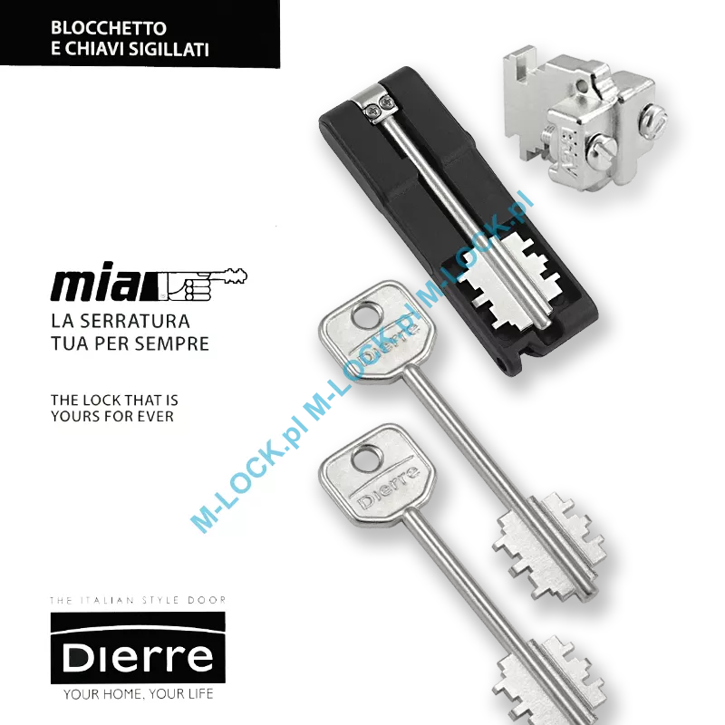 MIA 3130-3, wkładka do drzwi DIERRE (2 klucze 92 mm + klucz składany)
