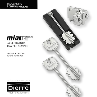 MIA 3130-3, wkładka do drzwi DIERRE (2 klucze 92 mm + klucz składany)