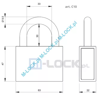 RB-C10-CAM10+, kłódka hartowana - 2